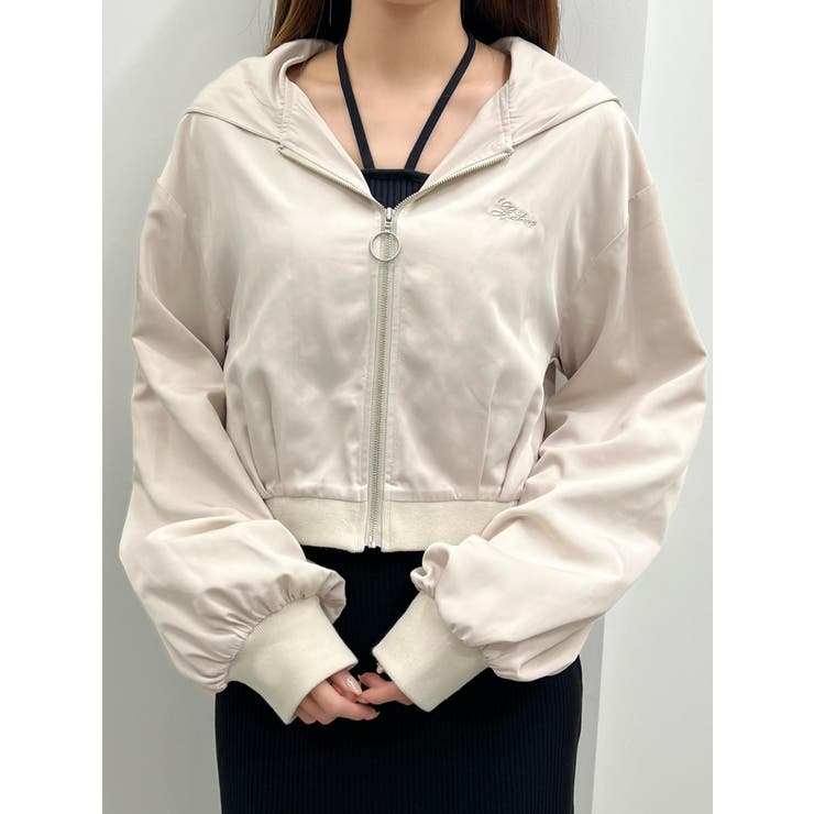 アイボリー | ロゴ刺繍ZIPブルゾン | EATME