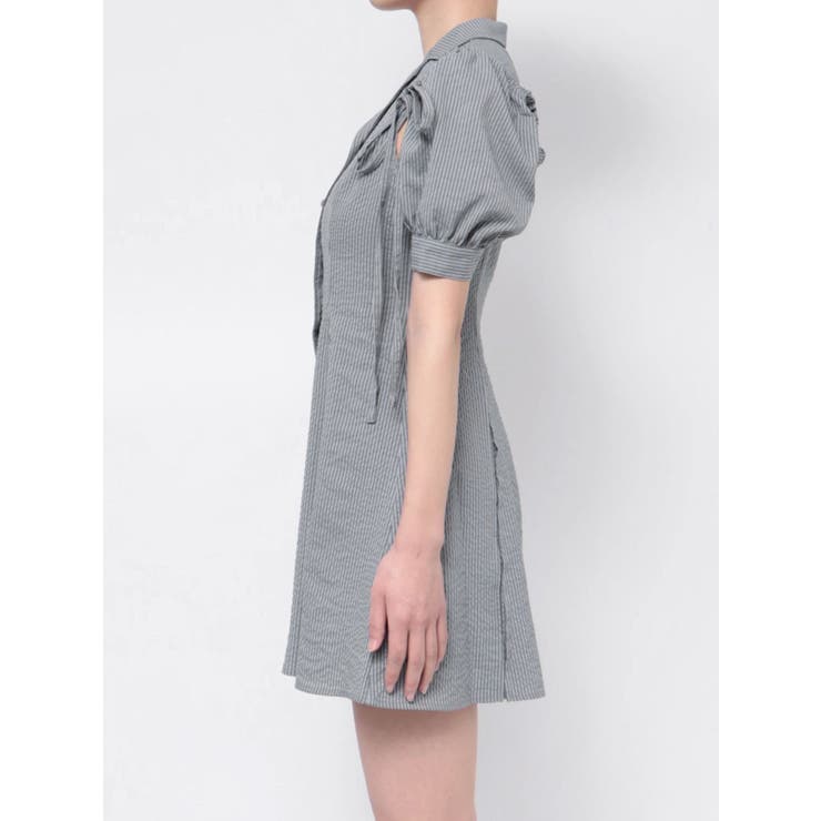 オープンカラーミニワンピース[品番：MKSW0056642]｜EATME