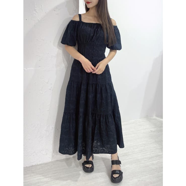 ブラック | コルセットライクオフショルワンピース | EATME