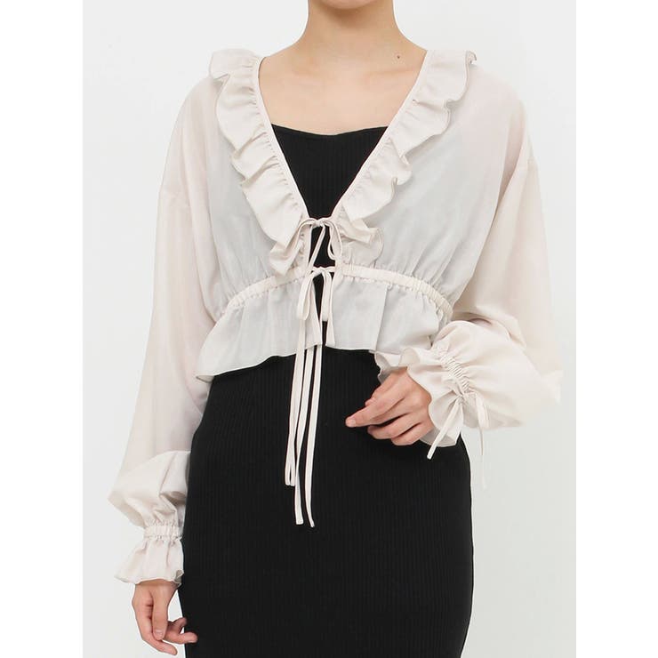 アイボリー | リボンフリルペプラムTOP | EATME