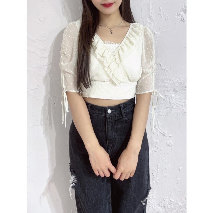 オフホワイト | ドロストスリーブショートTOP | EATME