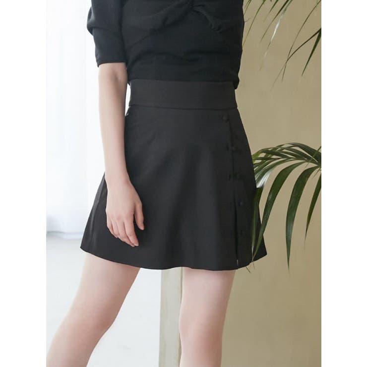 ブラック | ラップライクシフォンプリーツスカート | EATME