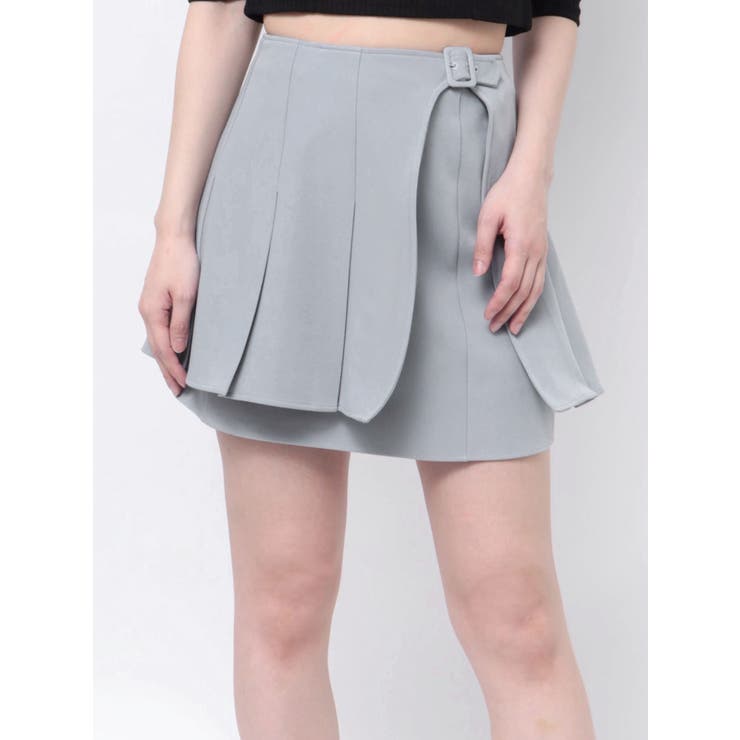 m me eme エムミーエメ　ミニスカート　プリーツ M me eme／Belt design pleats mini skirt(eme10362) | All Item