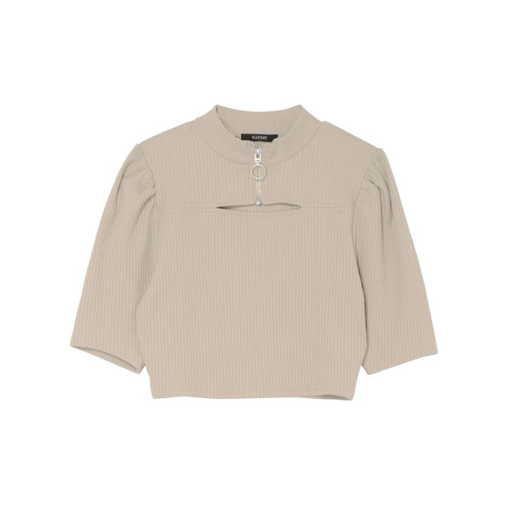 セール】カットアウトショルダーリブTOP（Tシャツ/カットソー