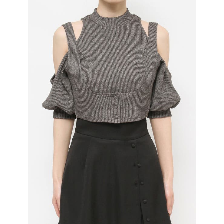 EATME カットショルダー　レイヤード　リブ　TOP カットショルダーレイヤードリブTOP[品番：MKSW0056947]｜EATME
