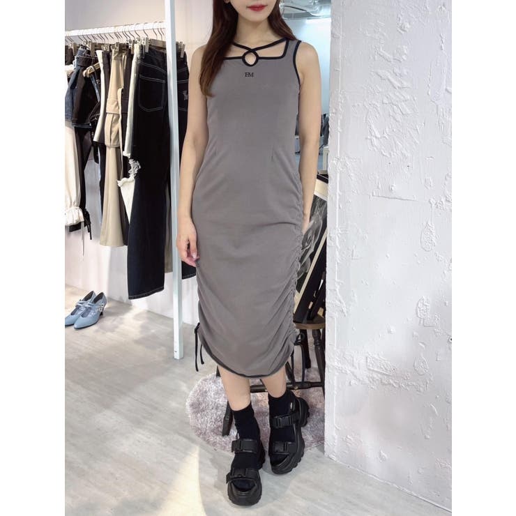 グレー | ヘムサイドギャザーワンピース | EATME