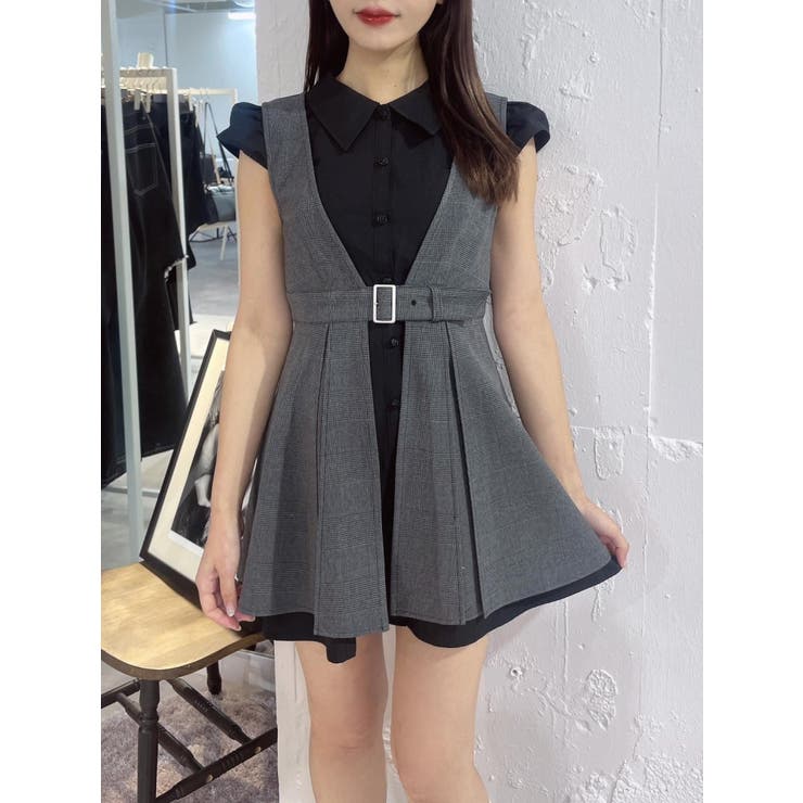 ブラック | シャツカラーセットワンピース | EATME