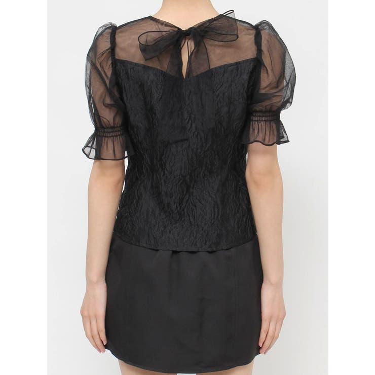 Vネックチュールコンビブラウス | EATME | 詳細画像11 