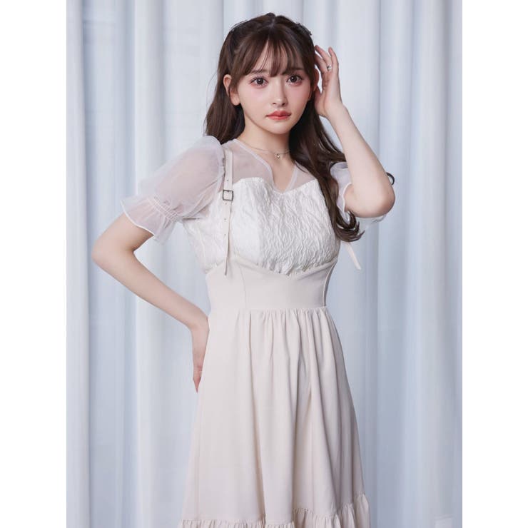 Vネックチュールコンビブラウス | EATME | 詳細画像6 