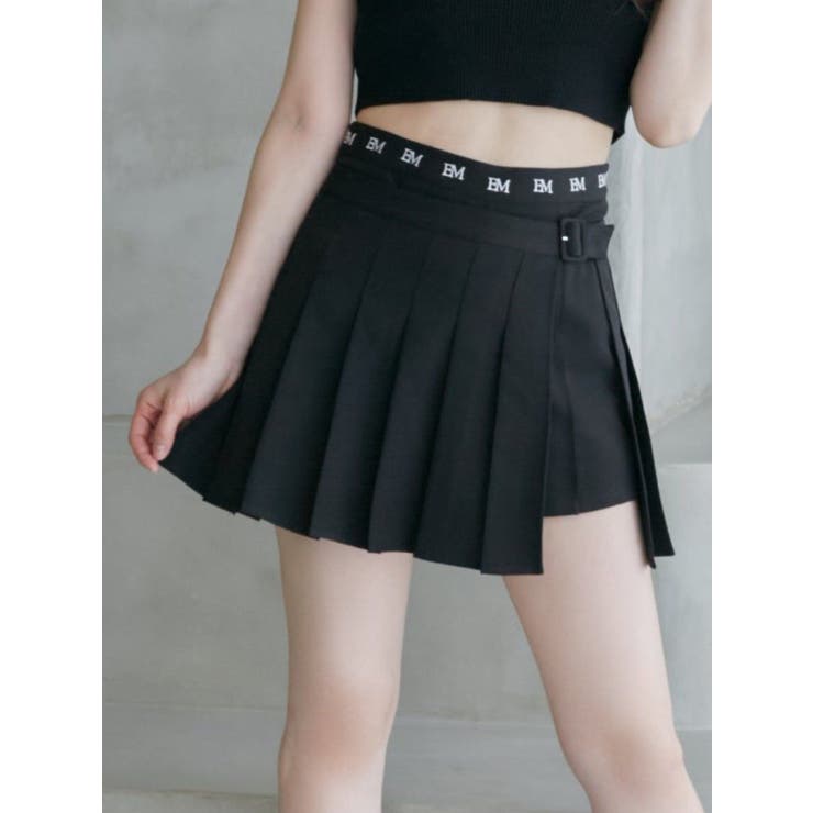 ブラック | プリーツラップショートパンツ | EATME