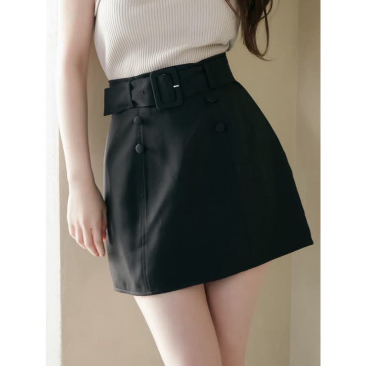 ブラック | ダブルボタンタイトスカート | EATME