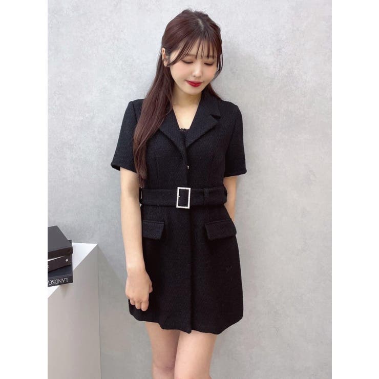 ブラック | テーラードミニワンピース | EATME