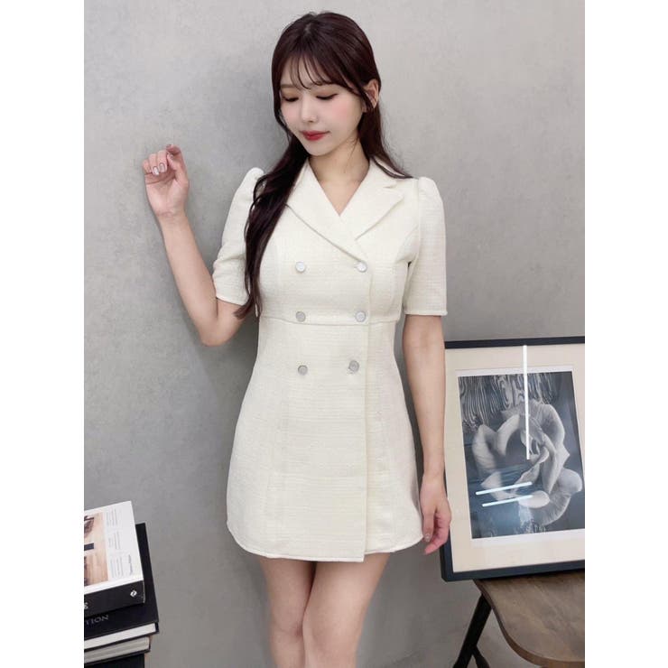 アイボリー | テーラードカラーミニワンピース | EATME
