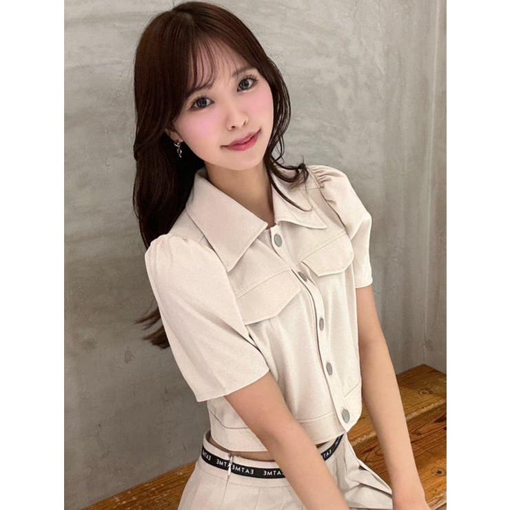 アイボリー | オープンカラーブラウス（セットアップ可能） | EATME