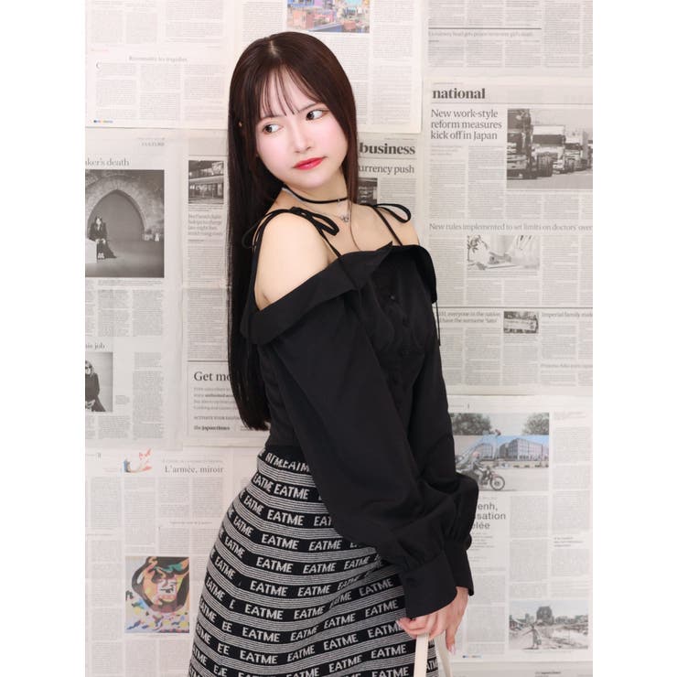 リボンショルダーオフショルブラウス | EATME | 詳細画像10 