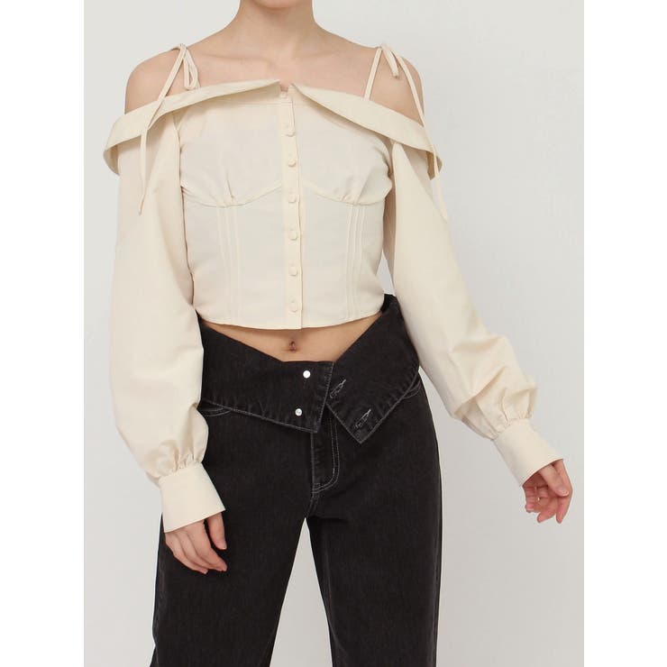 アイボリー | リボンショルダーオフショルブラウス | EATME