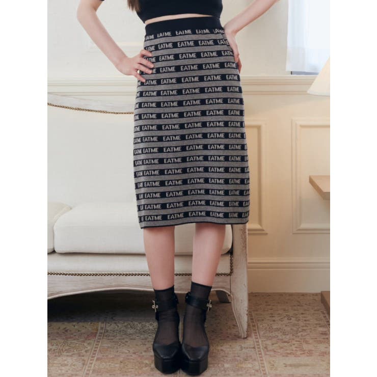 ブラック | EATMEロゴニットスカート（セットアップ可能） | EATME