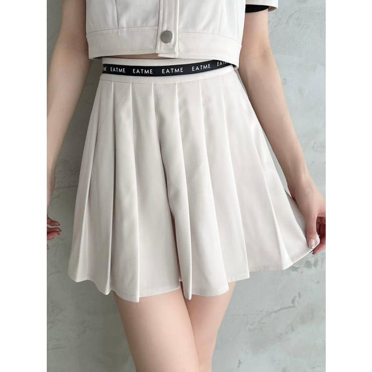 アイボリー | ウエストロゴプリーツスカート | EATME