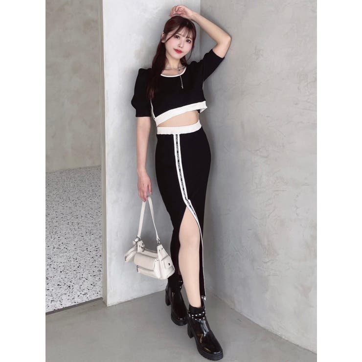 バイカラータイトスカート（セットアップ可能） | EATME | 詳細画像11 