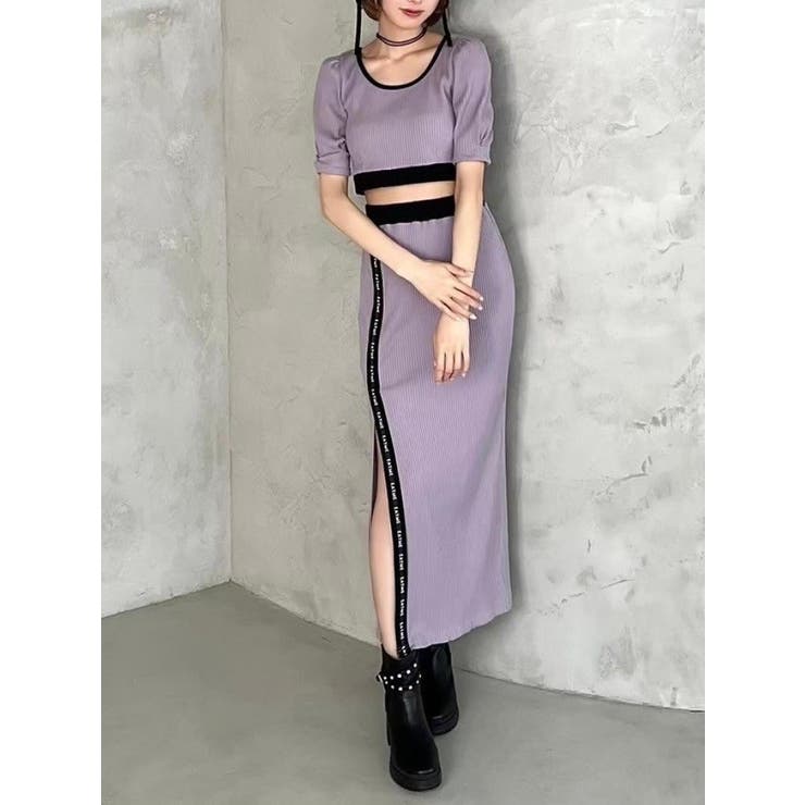 バイカラータイトスカート（セットアップ可能） | EATME | 詳細画像2 