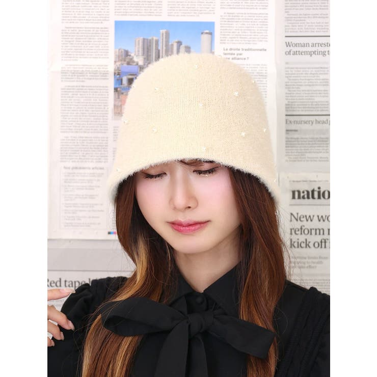 パール付シャギーバケットハット | EATME | 詳細画像6 