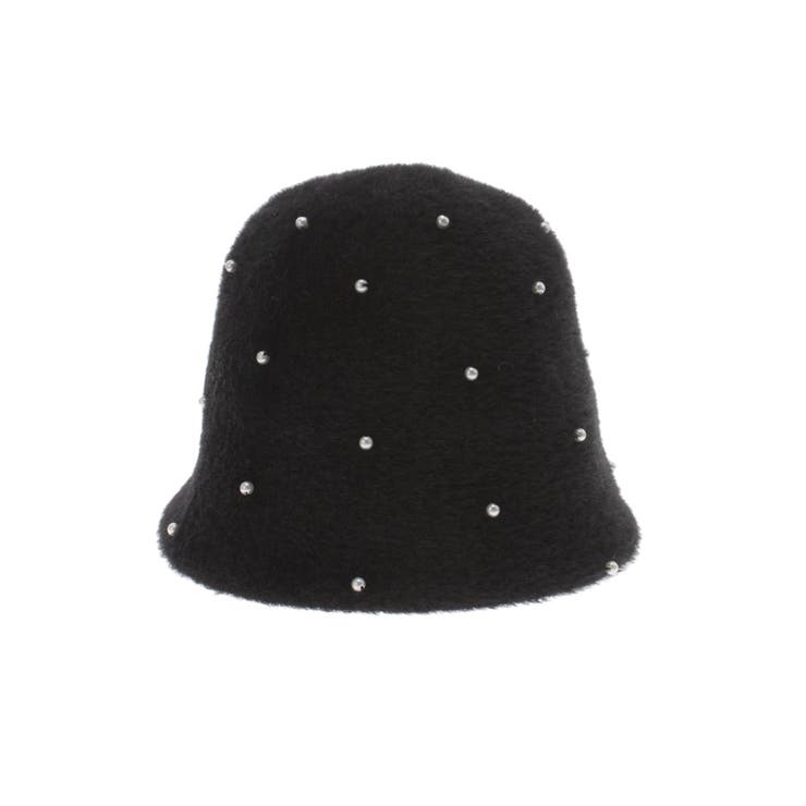 ブラック | パール付シャギーバケットハット | EATME