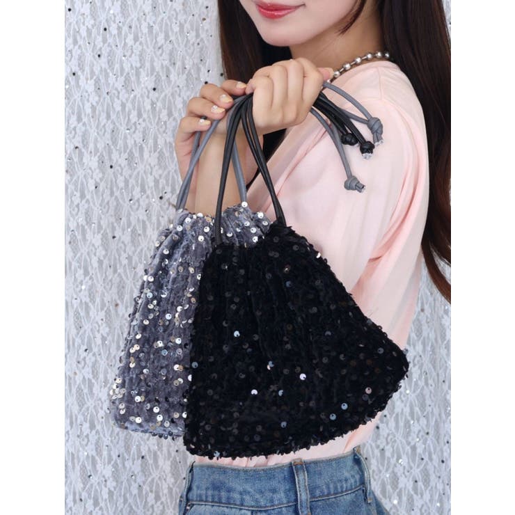 スパンコール巾着バッグ | EATME | 詳細画像1 