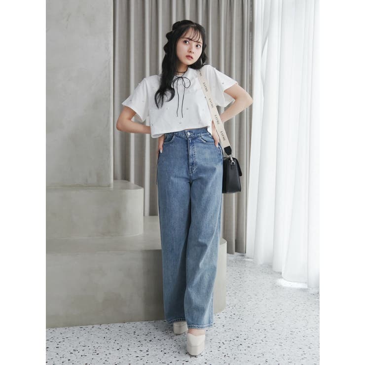 レースアップデニムパンツ（セットアップ可能） | EATME | 詳細画像2 