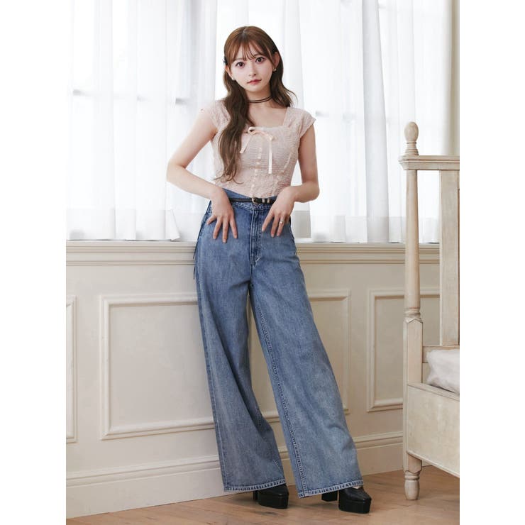 レースアップデニムパンツ（セットアップ可能） | EATME | 詳細画像4 