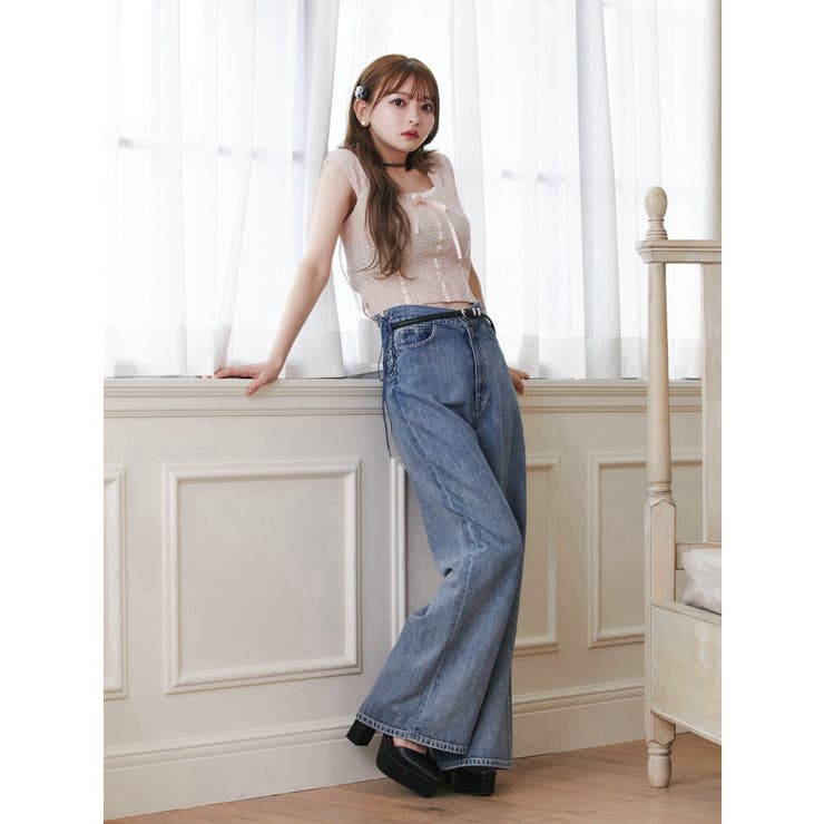 レースアップデニムパンツ（セットアップ可能） | EATME | 詳細画像6 