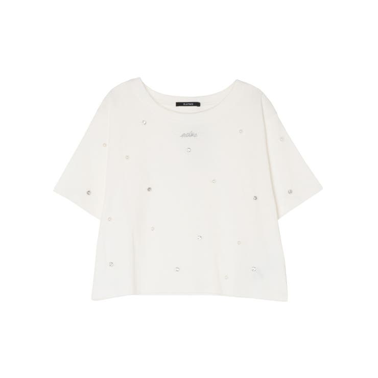 パールストーン付クロップドTシャツ | EATME | 詳細画像1 