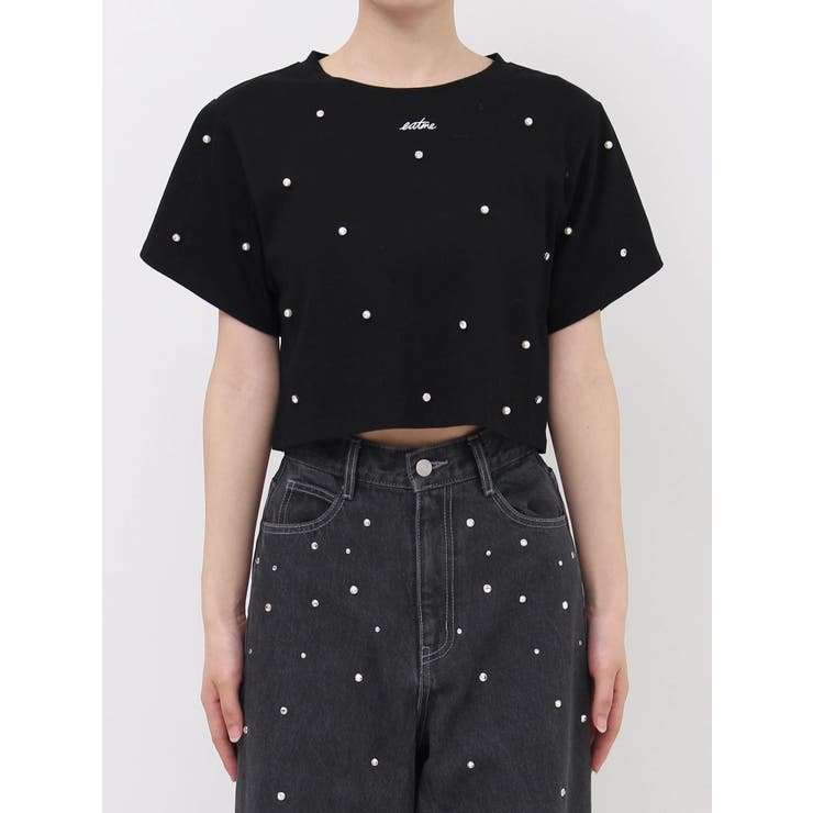 パールストーン付クロップドTシャツ | EATME | 詳細画像10 