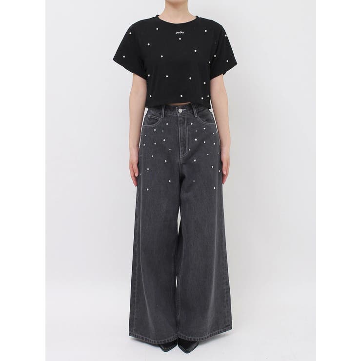 パールストーン付クロップドTシャツ | EATME | 詳細画像17 