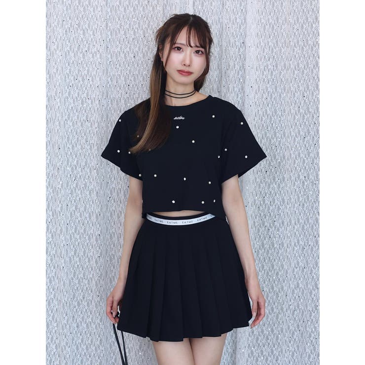 パールストーン付クロップドTシャツ | EATME | 詳細画像2 