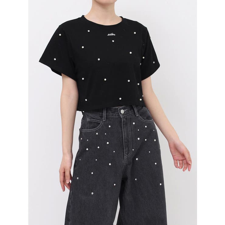 パールストーン付クロップドTシャツ | EATME | 詳細画像24 
