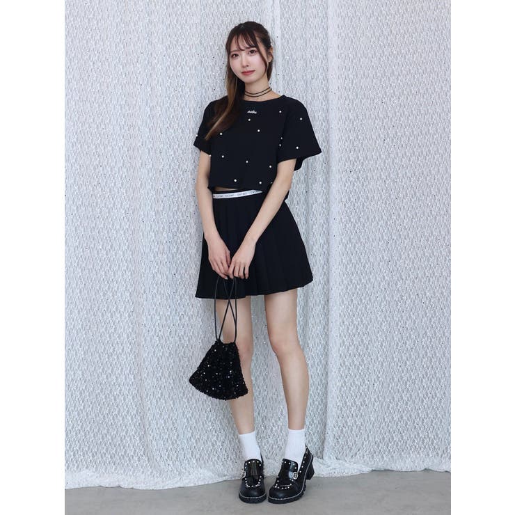 パールストーン付クロップドTシャツ | EATME | 詳細画像7 