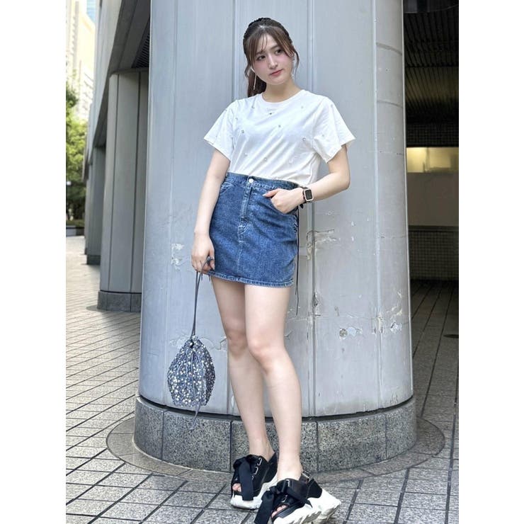 パールストーン付クロップドTシャツ | EATME | 詳細画像8 