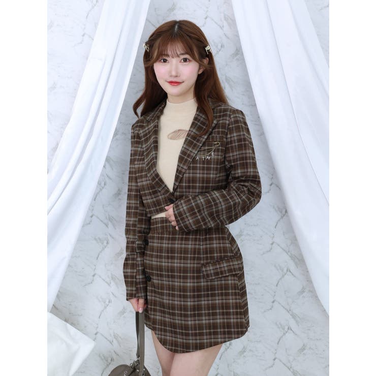 クロップド丈ジャケット（セットアップ可能） | EATME | 詳細画像12 