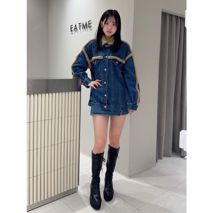 デニムフェイクファージャケット（セットアップ可能） | EATME | 詳細画像29 