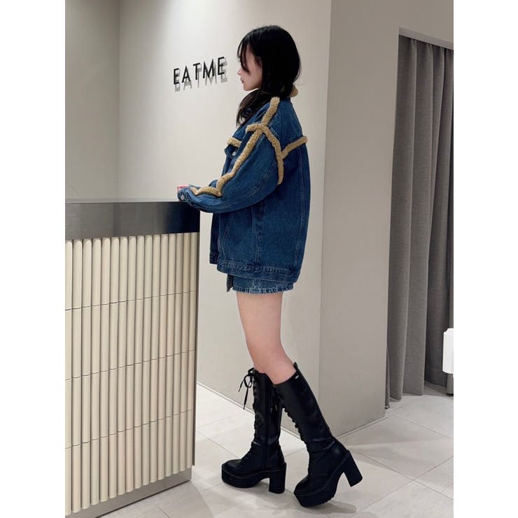 デニムフェイクファージャケット（セットアップ可能） | EATME | 詳細画像30 