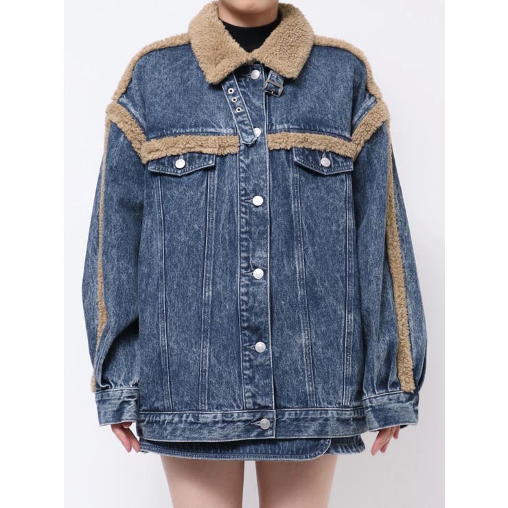 デニムフェイクファージャケット（セットアップ可能）[品番