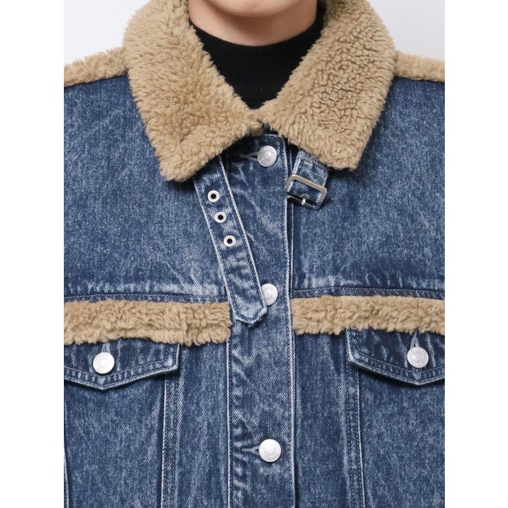デニムフェイクファージャケット（セットアップ可能） | EATME | 詳細画像35 