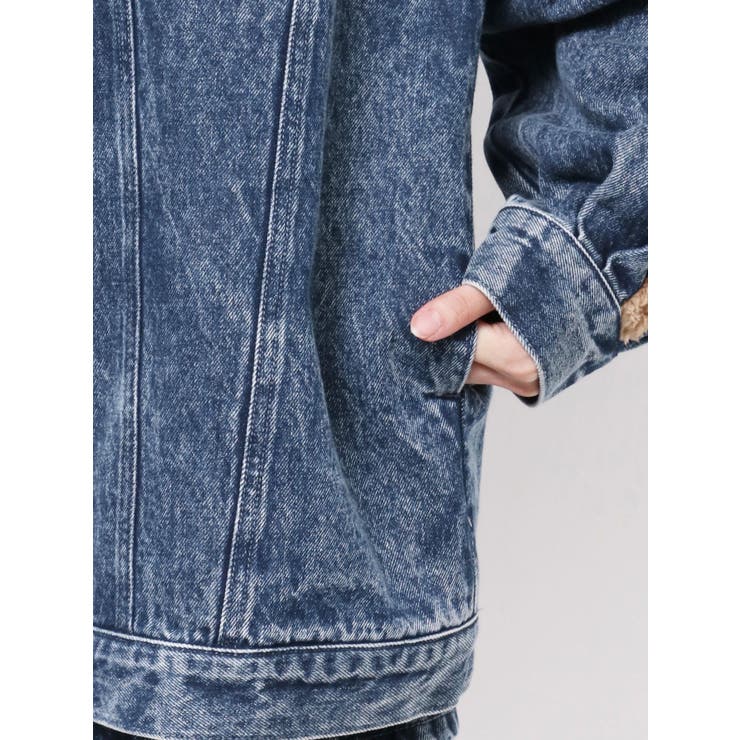 デニムフェイクファージャケット（セットアップ可能） | EATME | 詳細画像38 