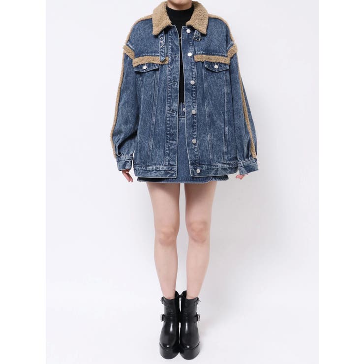 デニムフェイクファージャケット（セットアップ可能） | EATME | 詳細画像42 