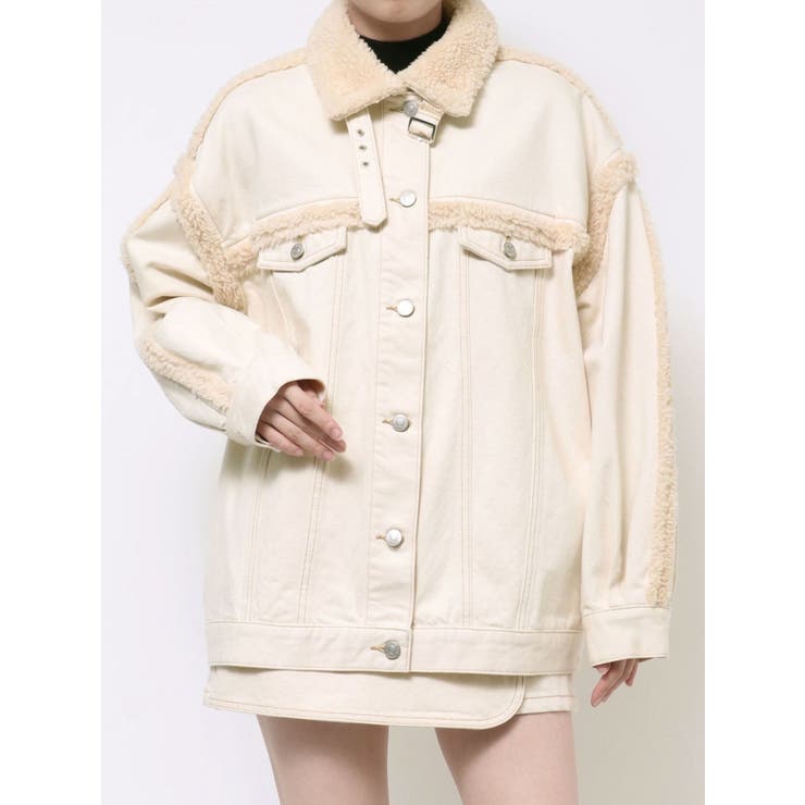 デニムフェイクファージャケット（セットアップ可能） | EATME | 詳細画像46 