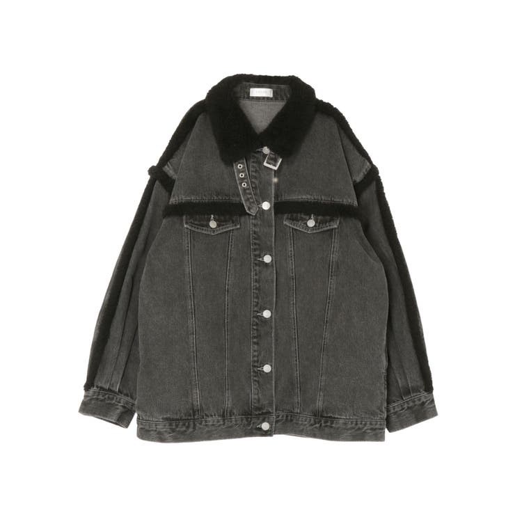 デニムフェイクファージャケット（セットアップ可能）[品番