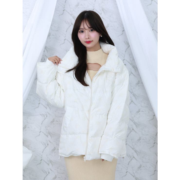 mmeemeエムミーエメダウン白 me+em select ダウンコート ダウンジャケット 「 裾絞り可能