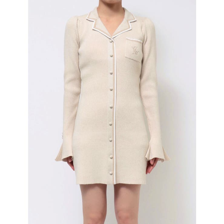 アイボリー | フロントボタンニットワンピース | EATME