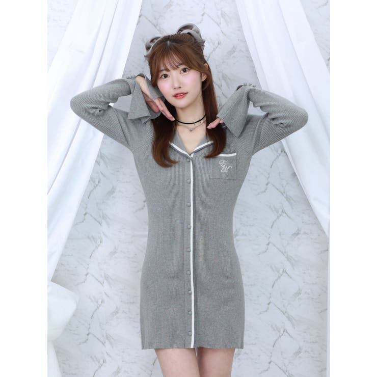 グレー | フロントボタンニットワンピース | EATME