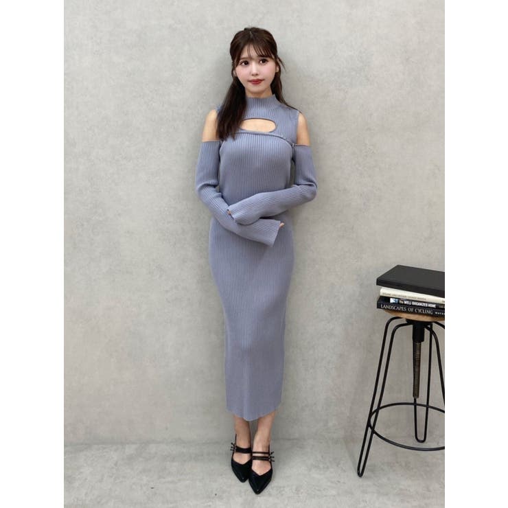 デコルテカットアウトニットワンピース | EATME | 詳細画像14 